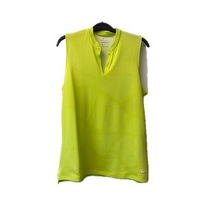 Nike Women’s Dry Fit, neon lime green golf top